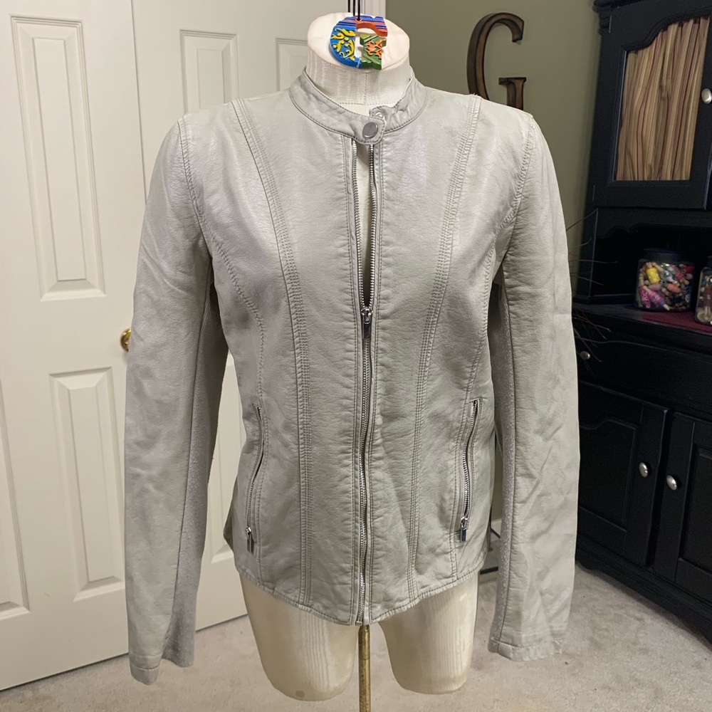 Kenneth Cole Reaction Faux Leather Jacket Size M